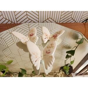 Vintage Ceramic 3d Butterfly Wall Hangings Homco Set of 3